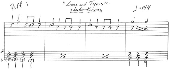 Lions and Tigers Riff 1