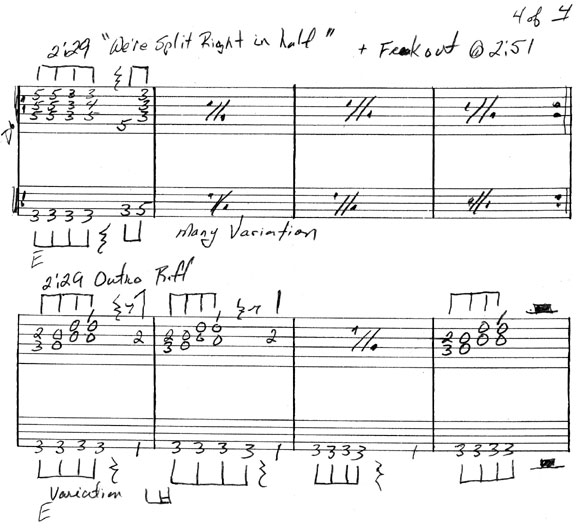 Wilderness, Sleater-Kinney guitar tab