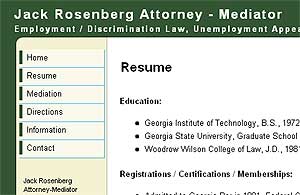 Jack Rosenberg Attorney - Mediator, Atlanta Georgia - click to visit the website