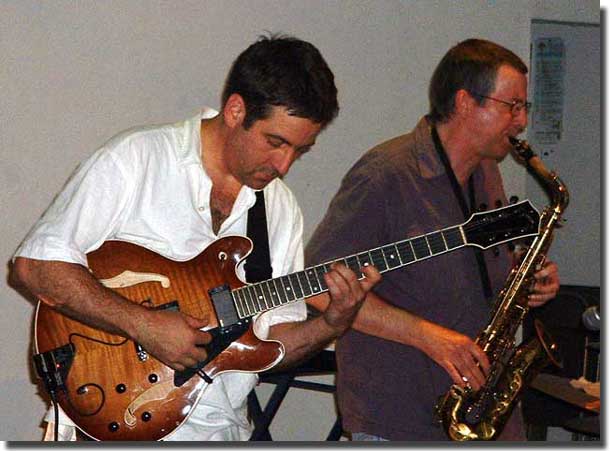 Jeff Crompton (alto sax) and Rob Rushin guitar