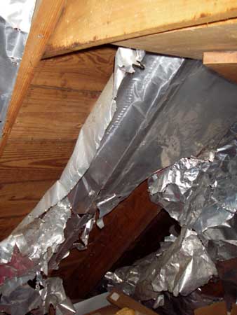 Foil Barrier in the attic - Dan Curl Comprehensive Home Inspection.