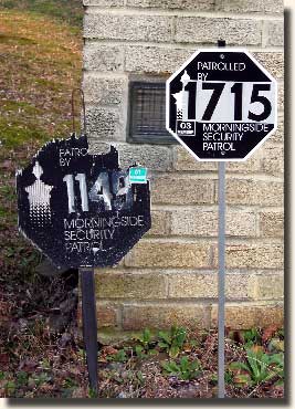 Old and new Morningside Security Patrol sign
